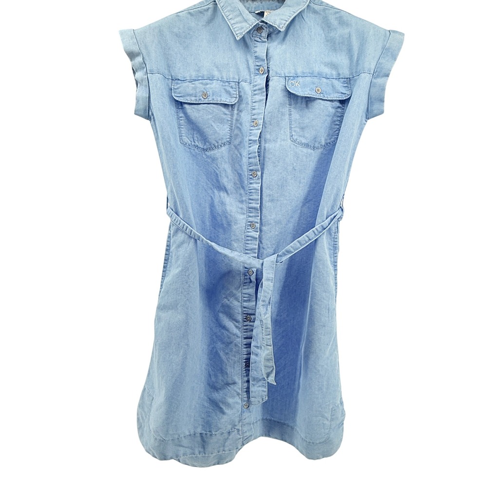 Calvin Klein Jeans Light Blue Denim Shirt Dress